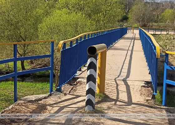 В Лиозно отреставрировали мост через реку Мошна в микрорайоне «Заречный»