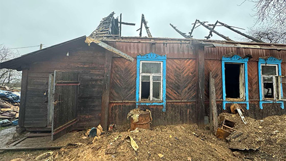 Частный дом горел 3 ноября в г.п. Лиозно